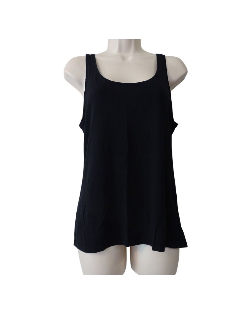 Black Sleeveless Tank Top Cami Size L Scoop Neck Minimalist Summer Athleisure